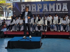 Sambutan Oleh Ketua Perpamsi Sulsel: Pembukaan Pekan Olahraga Antar Perusahaan Air Minum Daerah (PORPAMDA) di Makassar